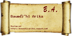 Baumöhl Arika névjegykártya